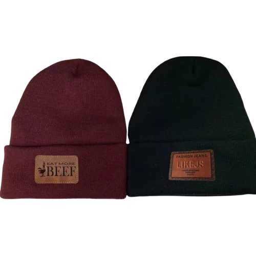 Leather Patch on Beanie